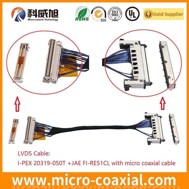 Custom FI-RE41CLS MFCX LVDS cable I-PEX 20319-040T-11 LVDS eDP cable Factory